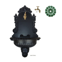 Umývadlo nástenné 750x465x270mm, sučasťou 3/4` ventil, priprava na odtok ø 50mm, Al zliatina, zelená patina Umývadlo nástenné 750x465x270mm, sučasťou 3/4` ventil, priprava na odtok ø 50mm, Al zliatina, zelená patina